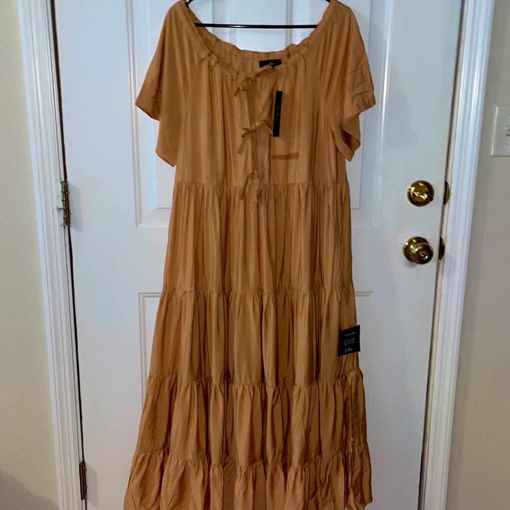 A6 - 306 🧡Lulus Burnt Light Orange Tiered Maxi with pockets! - Picture 7 of 7